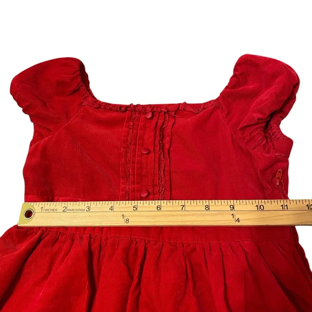 Ralph Lauren Dress Girls 5 Velvet Red Puff Sleeve Bubble Hem Holiday Party
